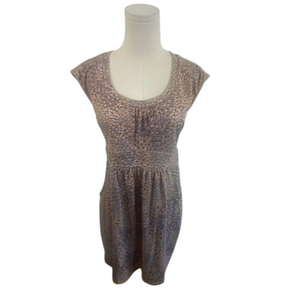 Boden Dress Women's Size 8P Purple Print Sleeveless Scoop Neck Pockets